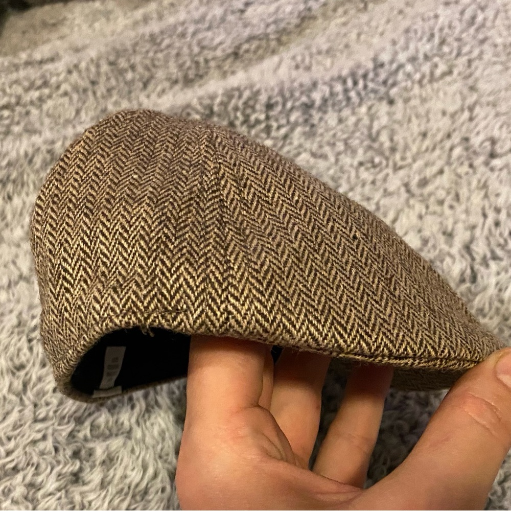 Cat & Jack BABY JEFF Newsboys Hat Brown Herringbone Size 0-6MO